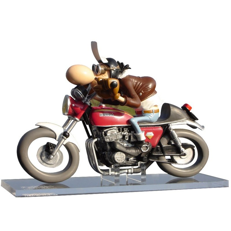 Figurine Joe Bar Team – Édouard Bracame & Jeanne, Honda 750 Four, 1/18 Résine